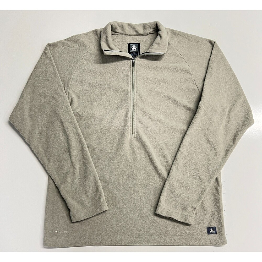Nike ACG Thermal Layer 2 Fleece Quarter Zip Jacket Tan Khaki Therma-Fit Men's XL - Picture 1 of 11